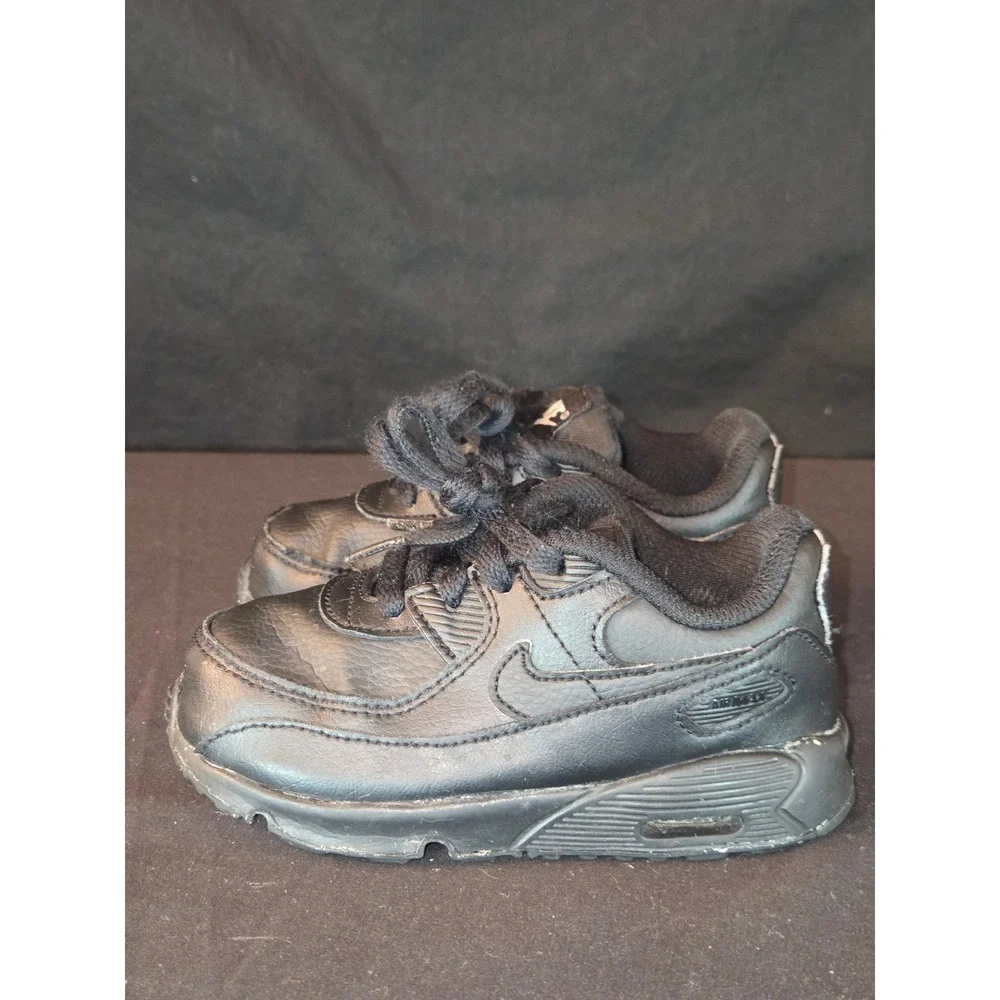 Nike Air Max 90 Leather Black‎ Toddler Sneakers Shoes Size 8C CD6868-001
